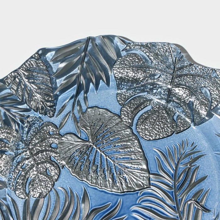 Тарелка стеклянная &laquo;Арабис&raquo;, d=28 см, цвет голубой