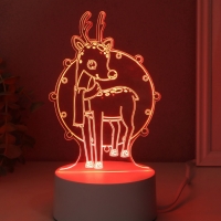 Светильник "Олень в гирлянде" LED RGB от сети RISALUX 9,5х10,4х16 см
