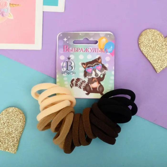 Резинки для волос &laquo;Радуга&raquo;, набор 20 шт., коричневые оттенки