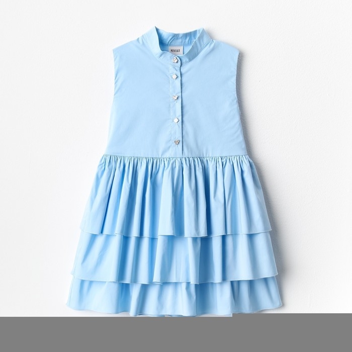 Платье для девочки MINAKU: Cotton collection цвет голубой, р-р 116 Платье для девочки MINAKU: Cotton collection цвет голубой, р-р 116