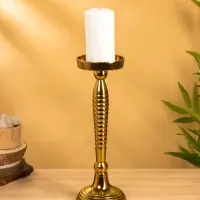 Подсвечник "Силуэт" 13х13х36 см, алюминий, цв. золото