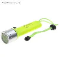 Водонепроницаемый фонарик для дайвинга Deep, 1 диод, кислотно-жёлтый