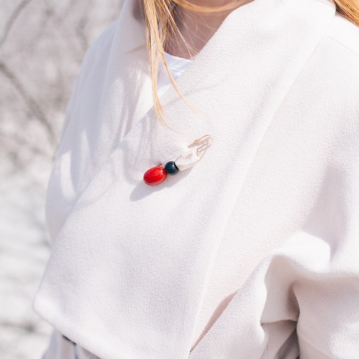 Булавка &laquo;Камни&raquo;, 8 см, цветная в золоте