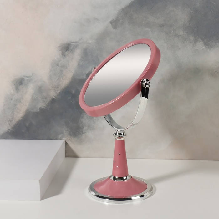 Зеркало на ножке «Овал», двустороннее, зеркальная поверхность 13,5 × 16,5 см, цвет МИКС Зеркало на ножке «Овал», двустороннее, зеркальная поверхность 13,5 × 16,5 см, цвет МИКС