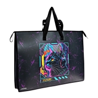 Папка А2 , 650х470х100 мм, deVENTE "Cyber Cat", с ручками, пластиковая, молния сверху, внутренний карман