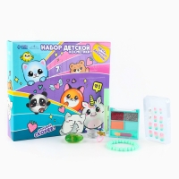 Набор детской косметики &laquo;Мечта каждой девочки&raquo;, тени, блеск для губ, накладные ногти, глиттер, кольцо, браслет