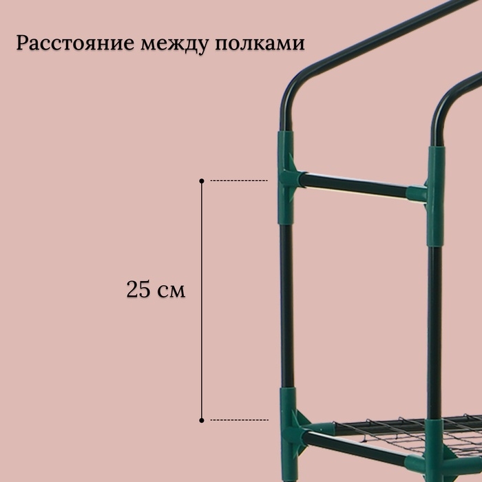 Парник-стеллаж, 3 полки, 110 × 40 × 65 см, металлический каркас d = 16 мм, чехол плёнка 80 мкм, Greengo Парник-стеллаж, 3 полки, 110 × 40 × 65 см, металлический каркас d = 16 мм, чехол плёнка 80 мкм, Greengo