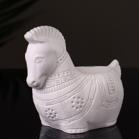 Кашпо "Лошадка с орнаментом" 8х9х6 см, натуральный