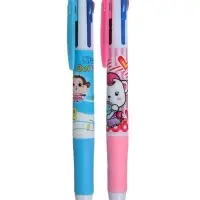 Ручка шариковая многоцветная Calligrata, автоматическая, 4 цвета, с рисунком, МИКС