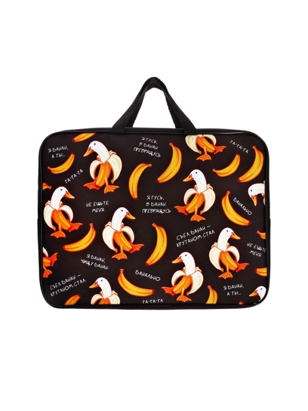 Папка с ручками текстильная А4, 360&times;245&times;70 мм, Calligrata TOP &laquo;Бананогусь&raquo;