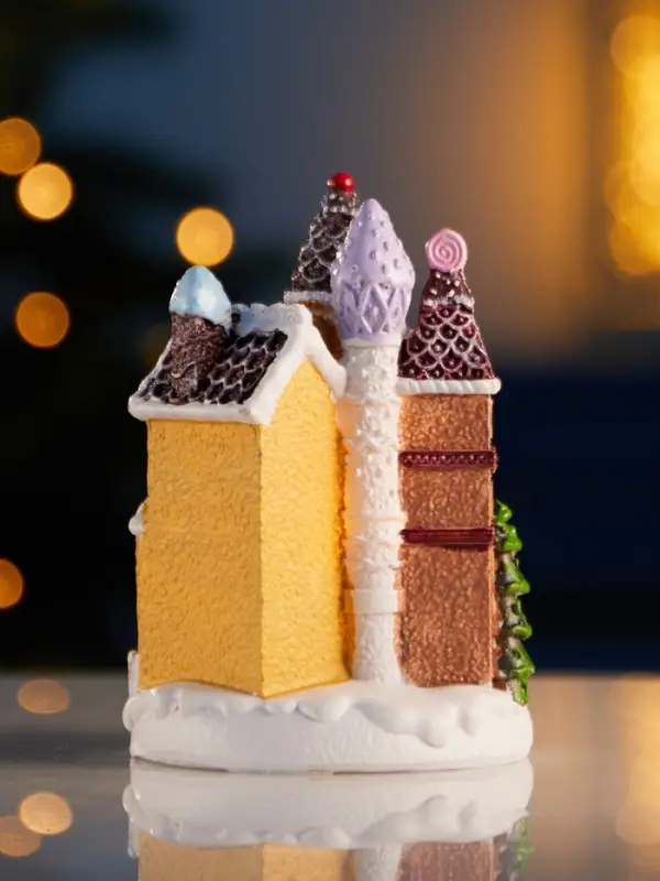 Фигура светодиодная "Пряничный замок" 10х7 см, 4 LED, LR41x3 (в компл), Т/БЕЛЫЙ