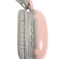 Наушники полноразмерные Mybit W-33, RGB подсветка, BT5.3, 800 мАч, Type-C, розовые