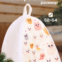 Шапка для бани с детским принтом "Мордочки Котят"