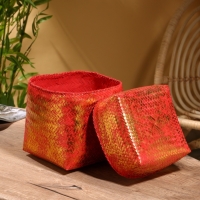 Корзинка плетеная "Голден" 20х20х26 см, розовый