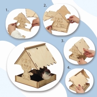 Деревянная кормушка своими руками для птиц &laquo;Тигр&raquo;, 15,5 &times; 15 &times; 18,5 см, Greengo