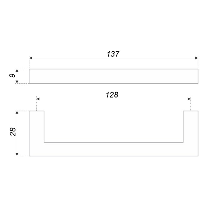 Ручка-скоба CAPPIO SQUARE2 RSC007, алюминий, м/о 128 мм, цвет черный