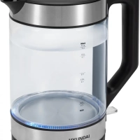 Чайник HYK-G3509 1.7л. 2200Вт черный прозрачный
