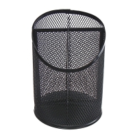 Стакан для пишущих принадлежностей, 3 отделения, сетка, металлический, чёрный