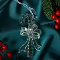 Украшение ёлочное "Льдинка" леденец, 11х5 см, перелив прозрачный