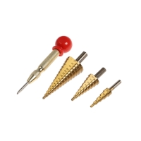 Набор сверл ступенчатых с кернером ТУНДРА, HSS, трехгранный хвостовик, 4-12, 4-20, 4-32 мм   1051919