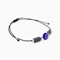 Браслет-оберег «Глазик» на нити, гематит, цвет чёрный в серебре Браслет-оберег «Глазик» на нити, гематит, цвет чёрный в серебре