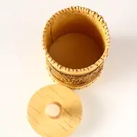 Туес шитый "Шишки" , D8смхH(с хватком)14см, береста