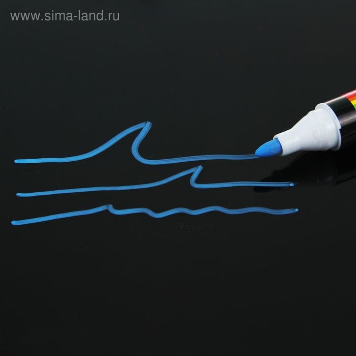 Маркер меловой для стекла, LED, на блистере, синий