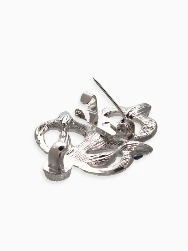 Зажим для кардигана "Ажур", цветы, цвет синий в серебре