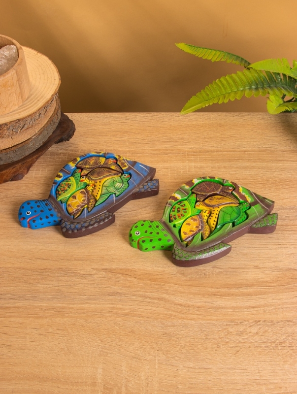 Сувенир пазл дерево "Семейство черепах" МИКС, 19х11х2 см