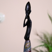 Статуэтки "Семья аборигенов" дерево (набор 4 штуки) 40,30,25,20 см   МИКС