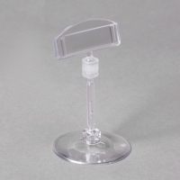 Ценникодержатель на круглой подставке, пластик, ножка 5 см, 5&times;5&times;9 см, цвет прозрачный
