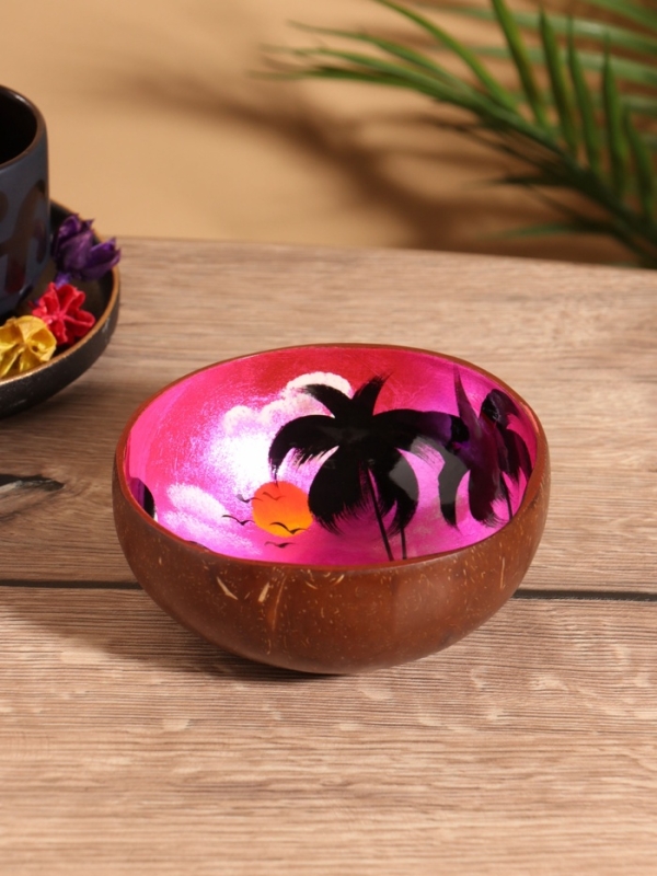 Чаша "Закат" 14х14х6 см, кокос