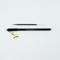 Ручка пластик с подвеской звезда "23 февраля лучшему защитнику"