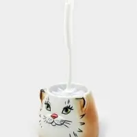 Ёршик для унитаза с подставкой &laquo;Кошка&raquo;, фарфор, МИКС