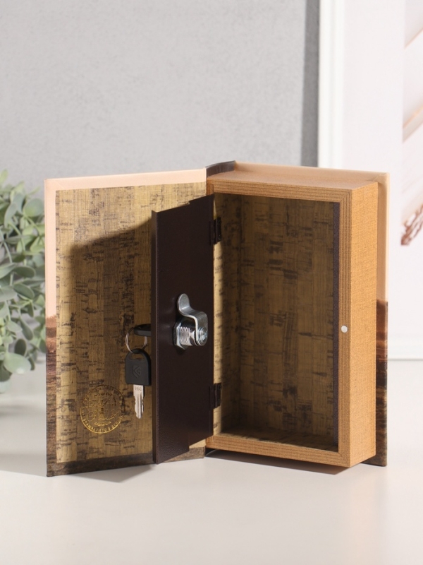 Сейф-книга дерево кожзам "Сафари в Африке" 21х13х5 см