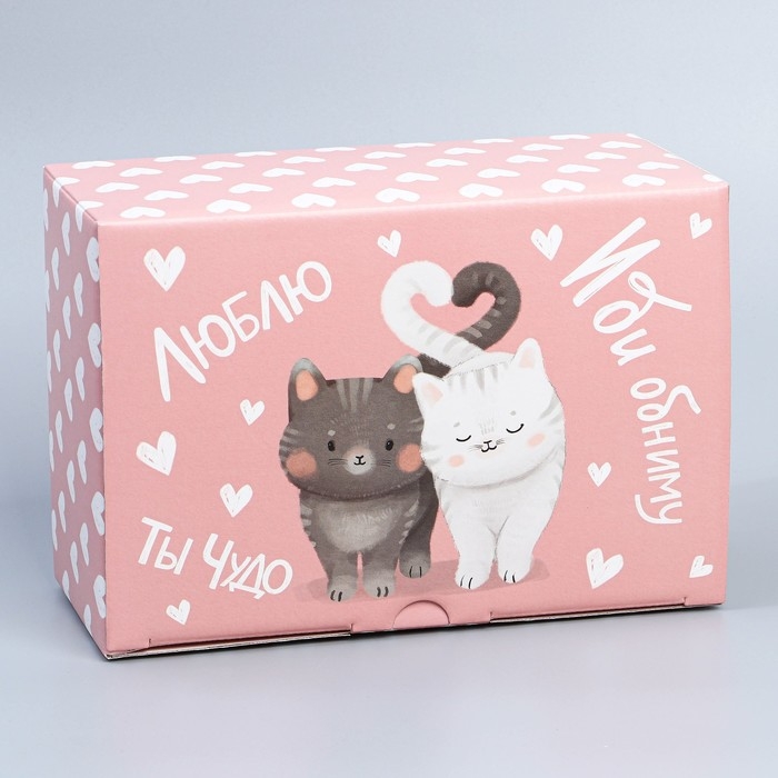 Коробка подарочная сборная, упаковка, &laquo;Иди обниму&raquo;, 22 х 15 х 10 см