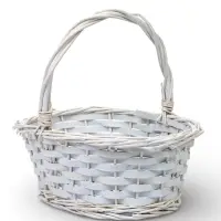 Корзина плетеная ива 28 х 20 х 11 см ручка 14 см, белый