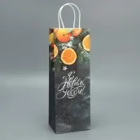 Пакет под бутылку &laquo;Мандарины&raquo;, 13 x 36 x 10 см