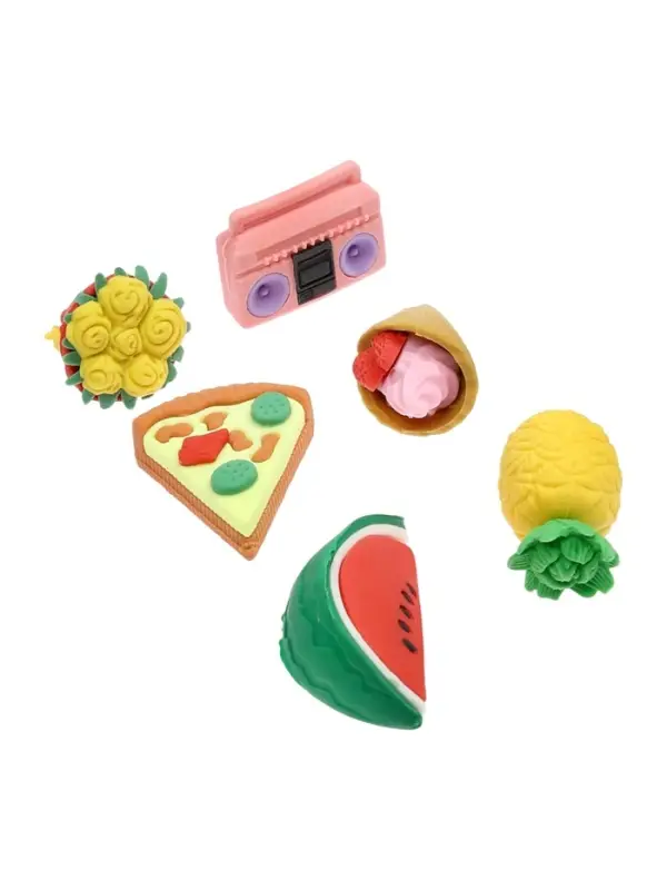 Набор фигурных ластиков, 6 штук, МИКС