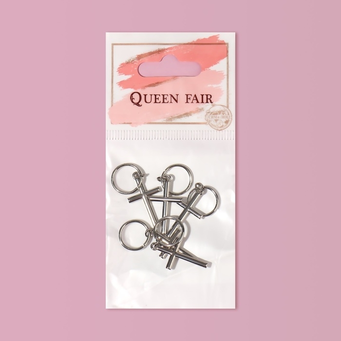 Пирсинг для волос &laquo;Крест&raquo;, 3,7 &times; 1,3 см, 5 шт, цвет серебристый