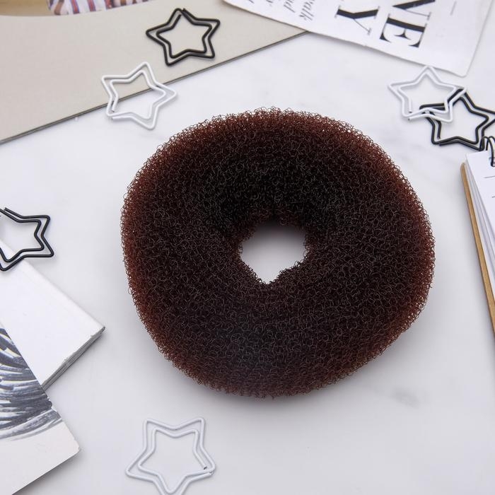 Валик - резинка для создания пучка, 4.5&times;10 см, коричневый