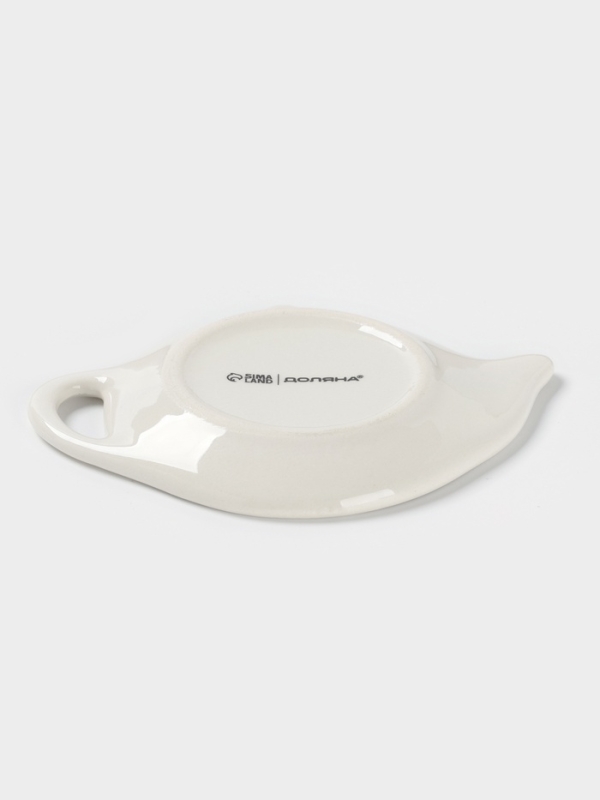 Подставка под чайный пакетик Доляна "Цветы" цвет белый  12х9х1,5 см