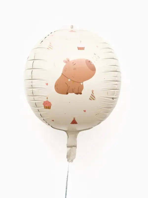 Воздушный шар фольгированный 25"  сфера &laquo;Милые капибары"