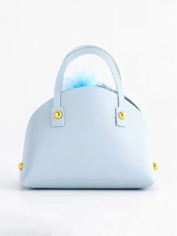 Кожанная подарочная сумочка 14 х 6,5 х 12,8 см небесно-голубая