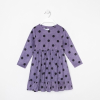 Платье детское KAFTAN "Горох", р. 32 (110-116), сиреневый Платье детское KAFTAN "Горох", р. 32 (110-116), сиреневый