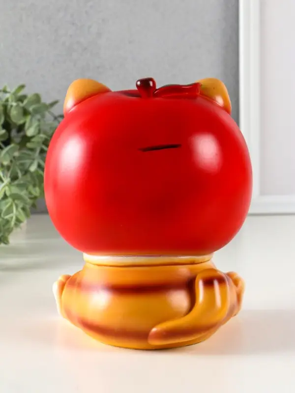 Копилка для денег &laquo;Кот в костюме яблоко&raquo;, гипс, красный, 21&times;17&times;17 см