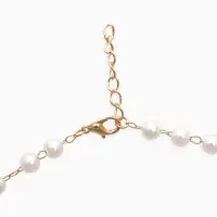 Колье на жемчужной дорожке "Вишня объемная", цвет красно-белый в золоте 40+удл, d6