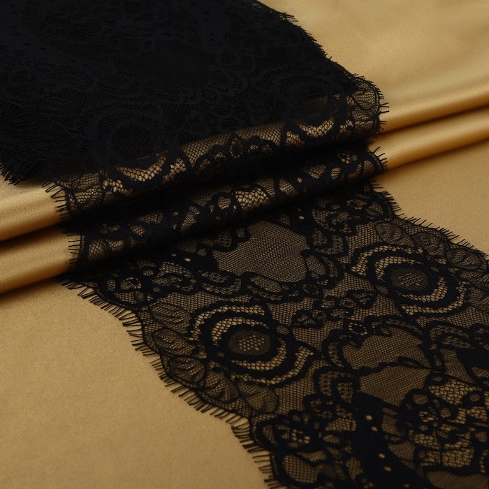 Кружево реснички, 210 мм × 3 ± 0,5 м, цвет чёрный Кружево реснички, 210 мм × 3 ± 0,5 м, цвет чёрный