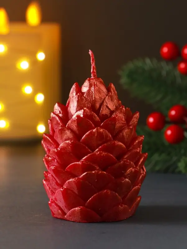 Свеча "Шишка 70*75 мм декор