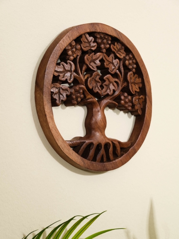 Панно "Древо жизни" дерево суар, 20х20х2 см